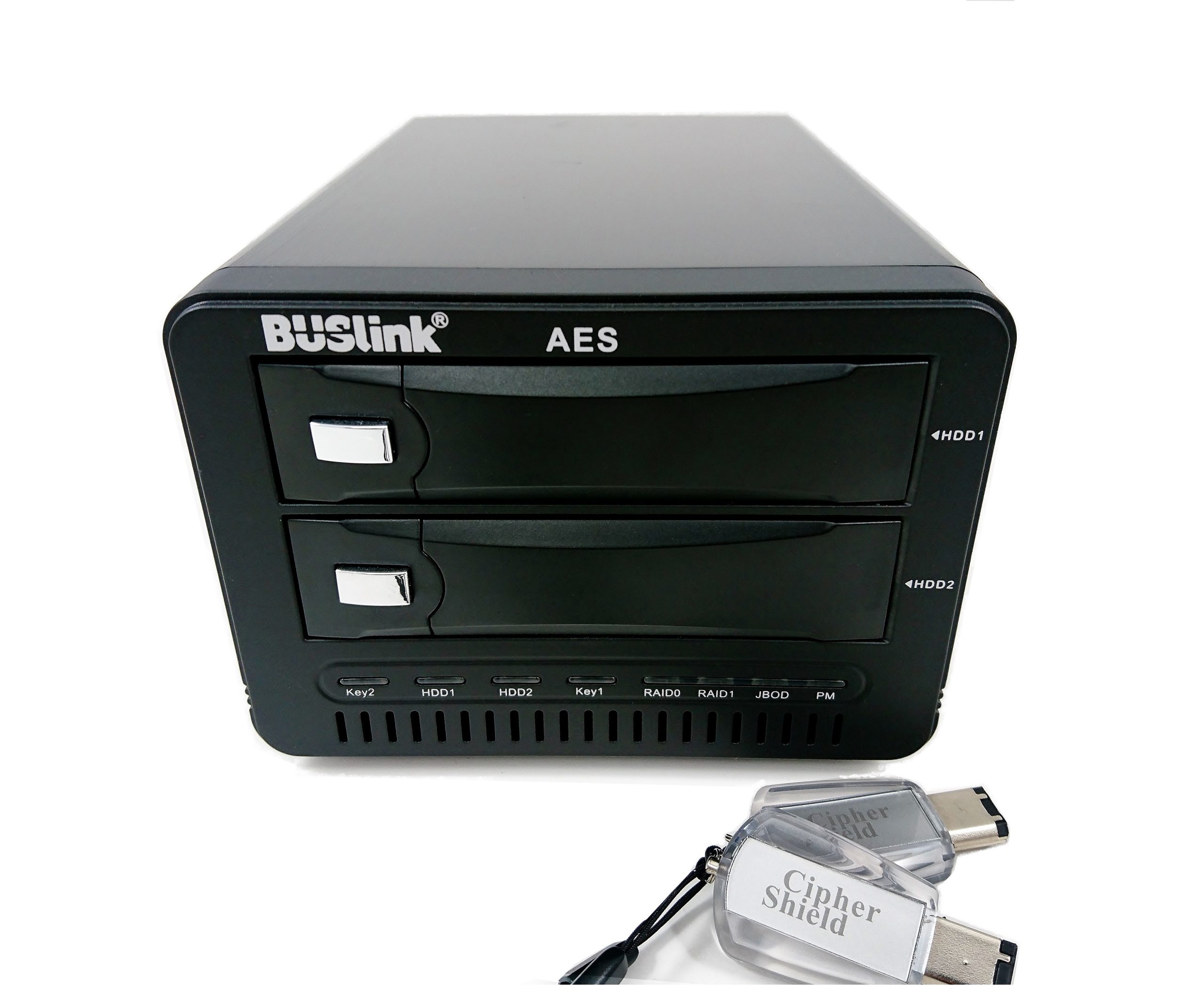2FA Dual Keys 2-Bay RAID 0 HDD USB 3.2 Gen 2/eSATA CipherShield ...